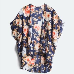 Emory Park Floral Open Front Blouse Size Medium